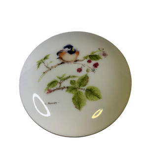 Otigiri Chickadee Trinket Dish, Hand Painted, Signed/Pfeiffer